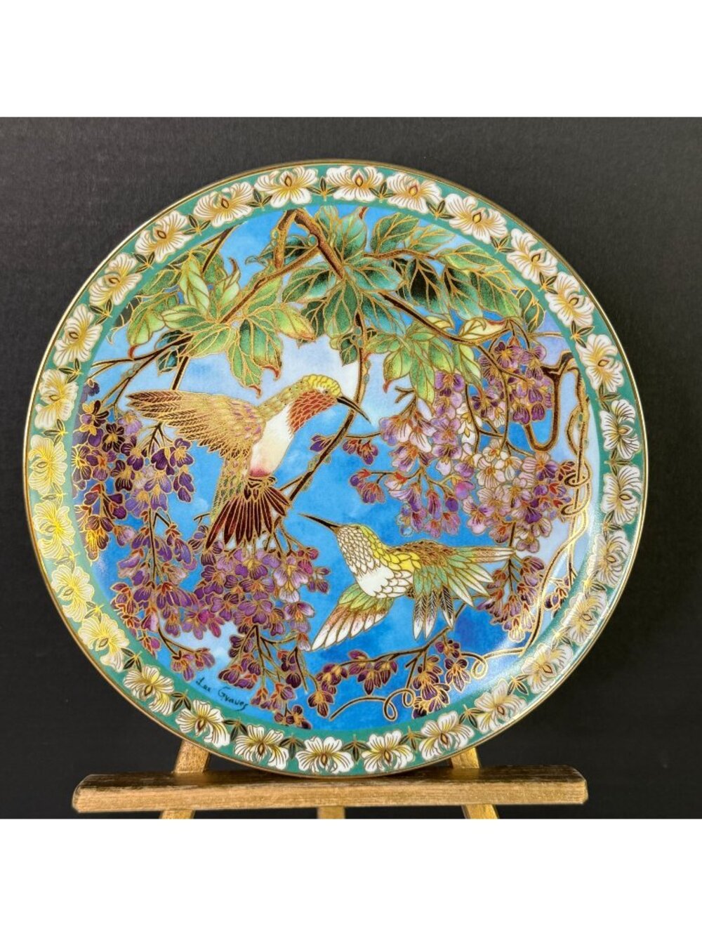 Vintage 1994 Wondrous Beauty Lee Graves Hummingbird Plate Danbury Mint